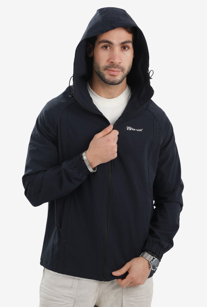 WHITE RABBIT Jacket soft with lining-Navy - Image 3